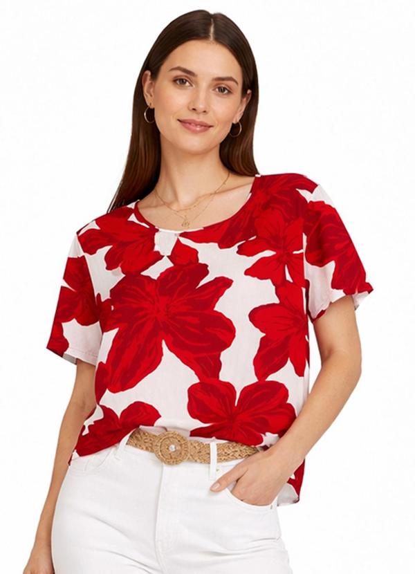 Blusa Feminina com Estampa Rotativa Branco