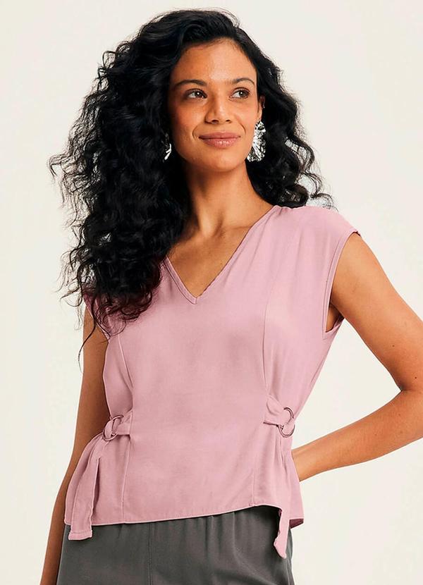 Vista 2 Blusa Feminina com Fivela Rosa Marialícia Marialícia
