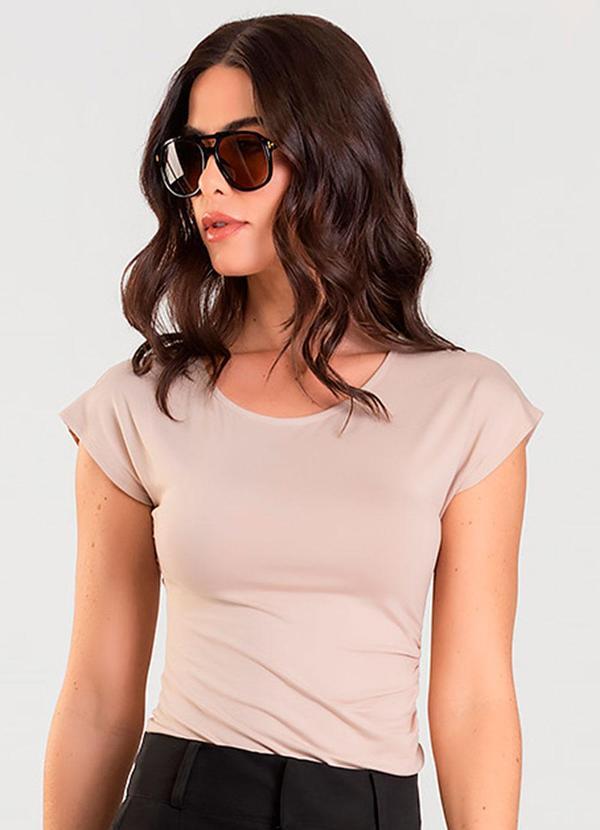 Blusa Feminina com Franzido Marrom