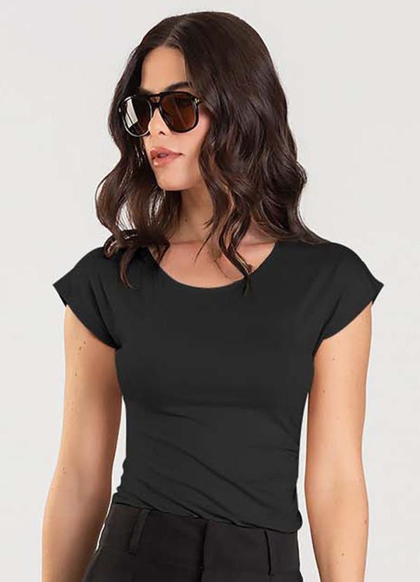 Blusa Feminina com Franzido Preto