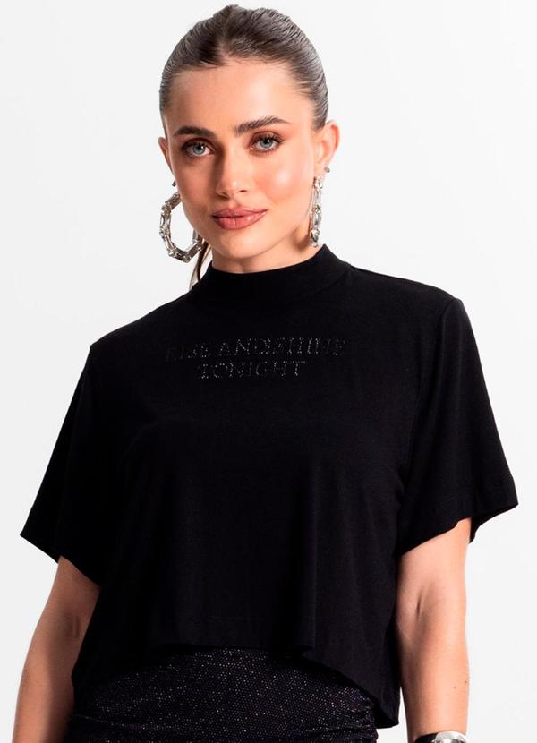 Blusa Feminina com Gola Alta Preto