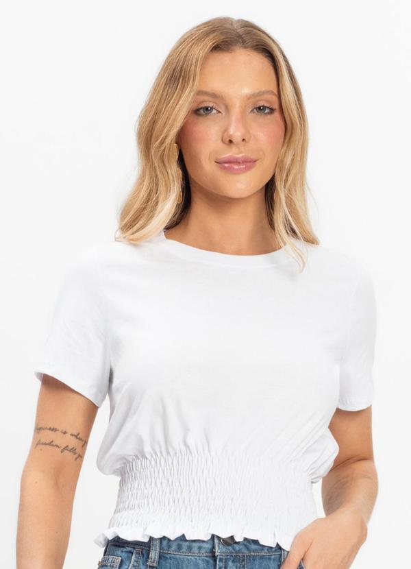 Blusa Feminina com Lastex Branco