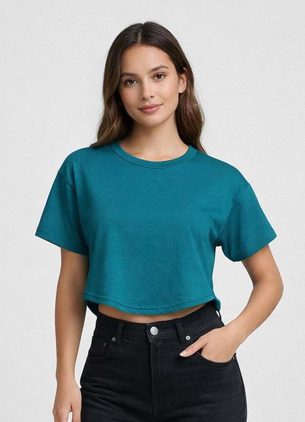 Blusa Feminina com Manga Deslocada Azul