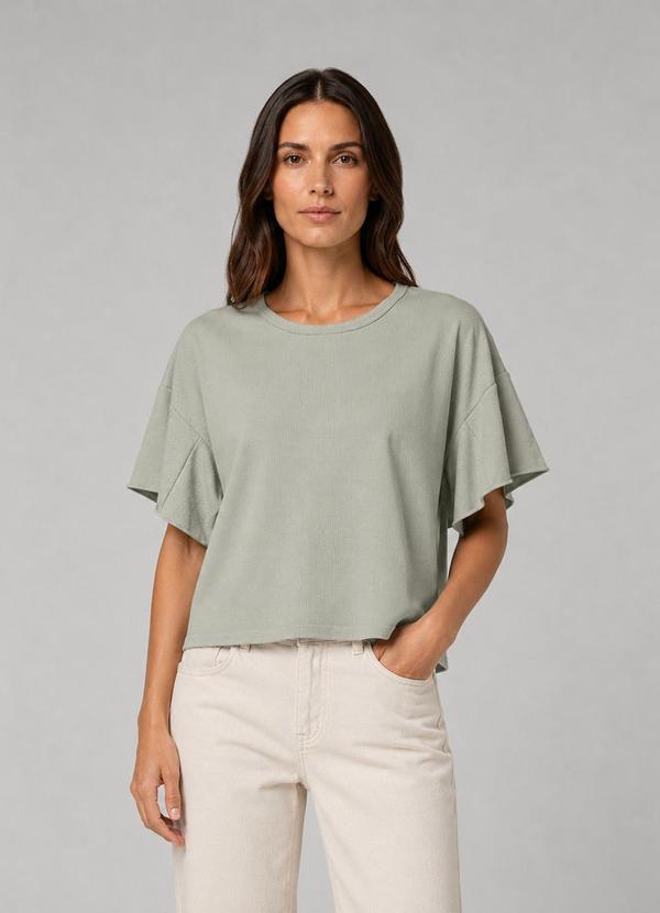 Blusa Feminina com Manga Franzida Verde