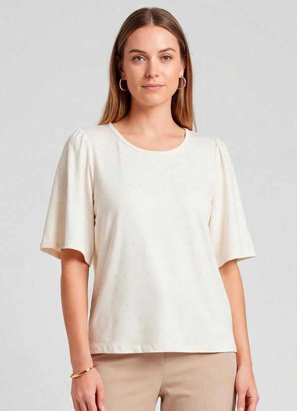 Blusa Feminina com Manga Godê Bege