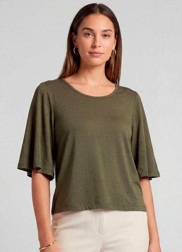 Blusa Feminina com Manga Godê Verde