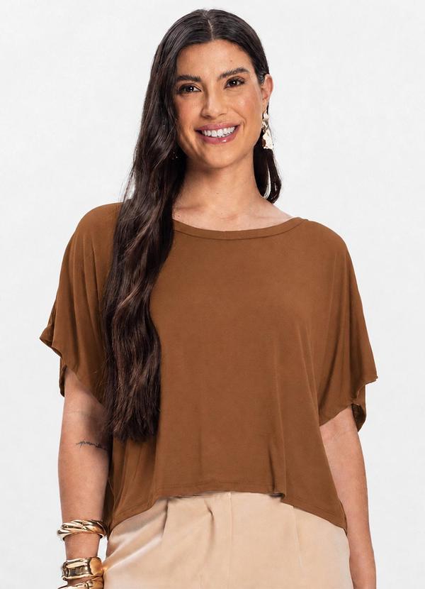 Blusa Feminina com Manga Morcego Marrom