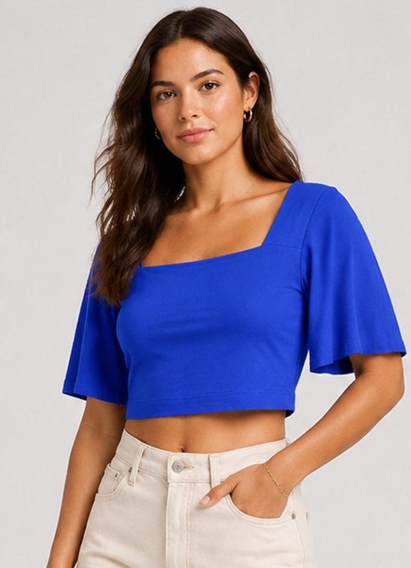 Blusa Feminina com Manga Sino Azul