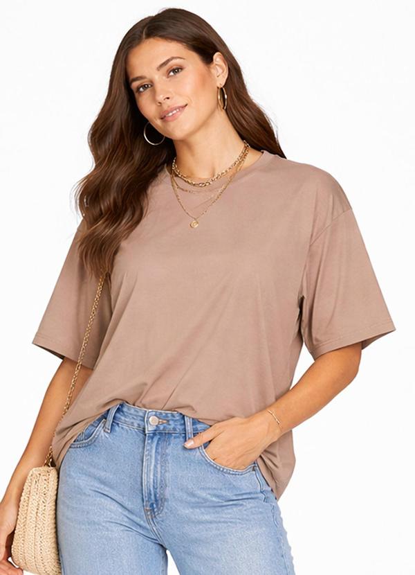 Blusa Feminina com Mangas Amplas Marrom