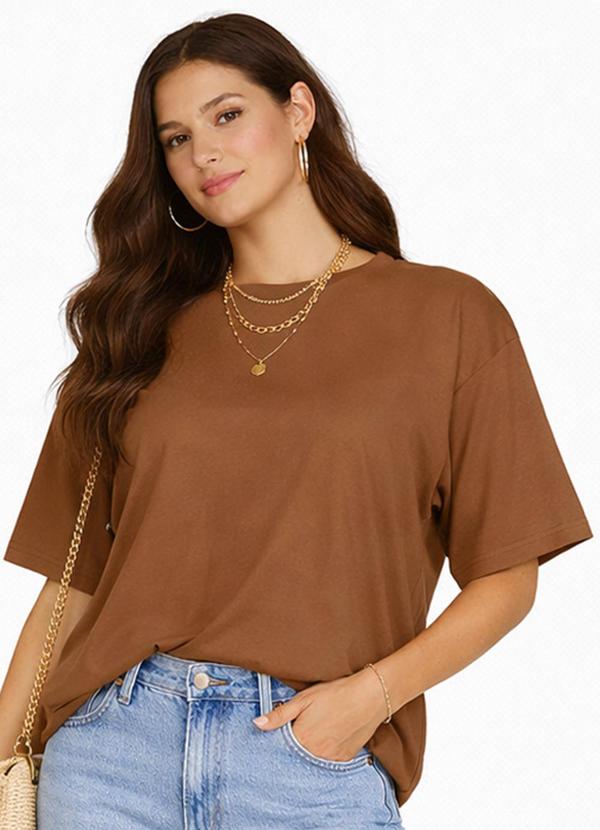 Blusa Feminina com Mangas Amplas Marrom