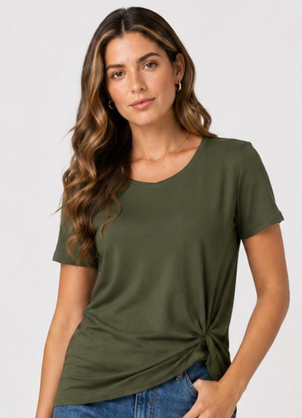 Blusa Feminina com Nó na Frente Verde