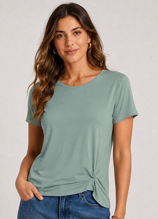 Blusa Feminina com Nó na Frente Verde