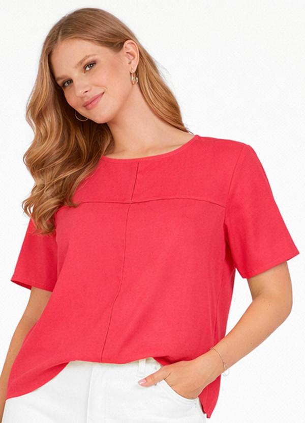 Blusa Feminina com Recortes Frontais Laranja