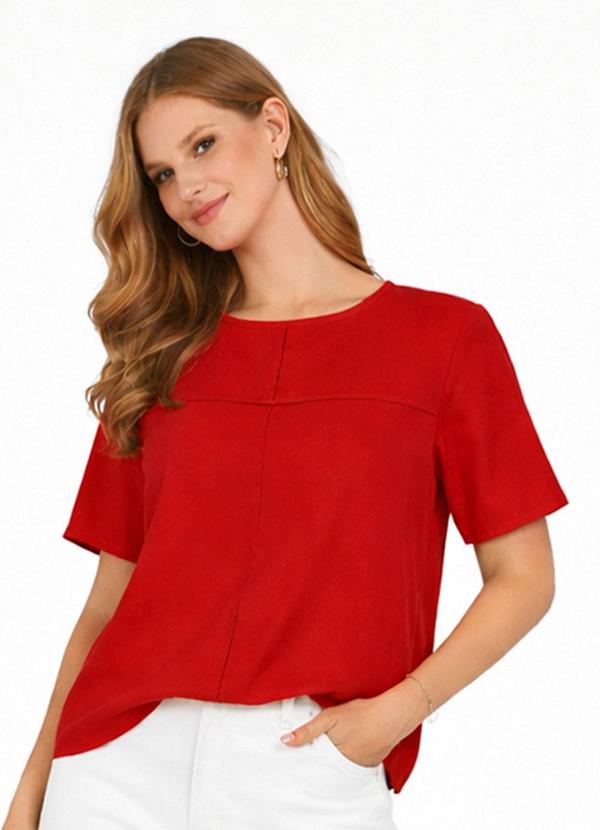 Blusa Feminina com Recortes Frontais Laranja