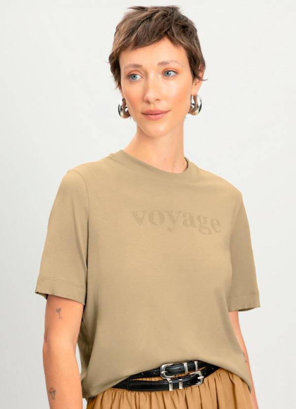 Blusa Feminina com Strass Marrom