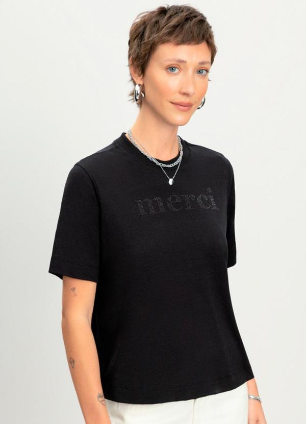 Blusa Feminina com Strass Preto