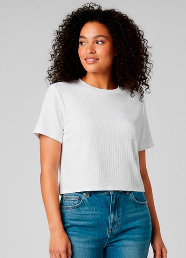 Blusa Feminina com Tecido Canelado Branco