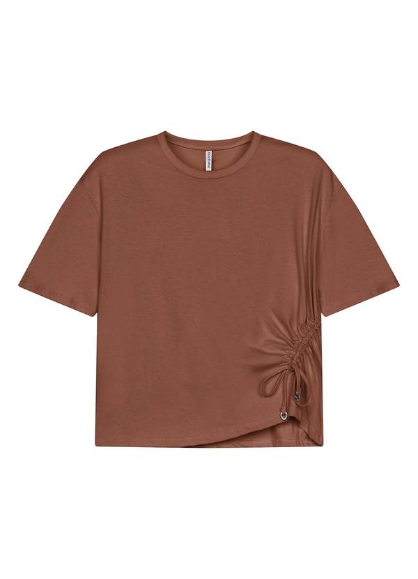Blusa Feminina Cordão Franzido Marrom