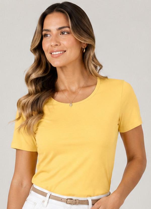Blusa Feminina Cotton 30 Básica Amarelo