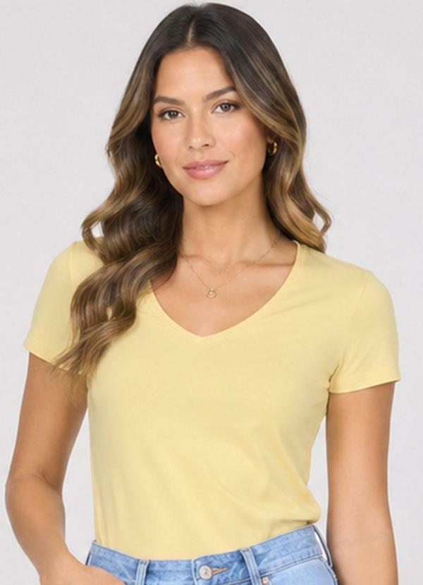 Blusa Feminina Cotton 30 Básica Amarelo