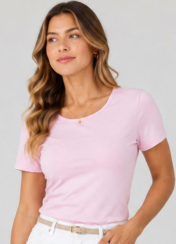 Blusa Feminina Cotton 30 Básica Rosa