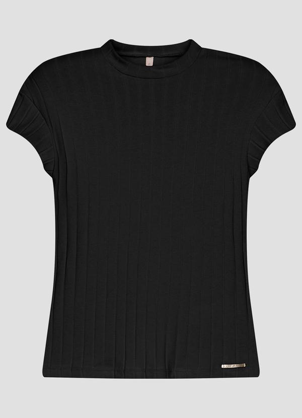 Blusa Feminina Cotton Canelado Preto