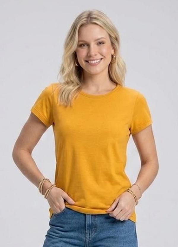 Blusa Feminina Cotton Leve Básica Amarelo