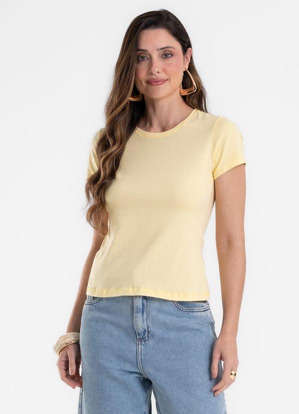 Blusa Feminina Cotton Leve Básica Amarelo