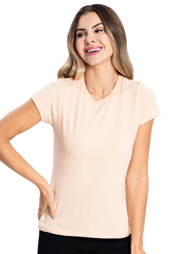 Blusa Feminina Cotton Leve Básica Bege