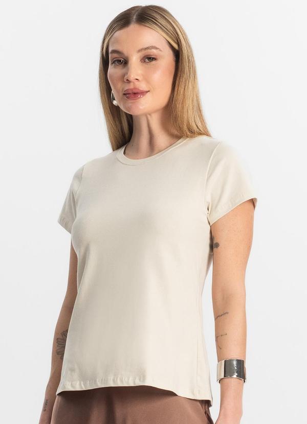 Blusa Feminina Cotton Leve Básica Bege