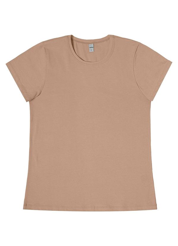 Vista 2 Blusa Feminina Cotton Leve Básica Marrom Rovitex Rovitex