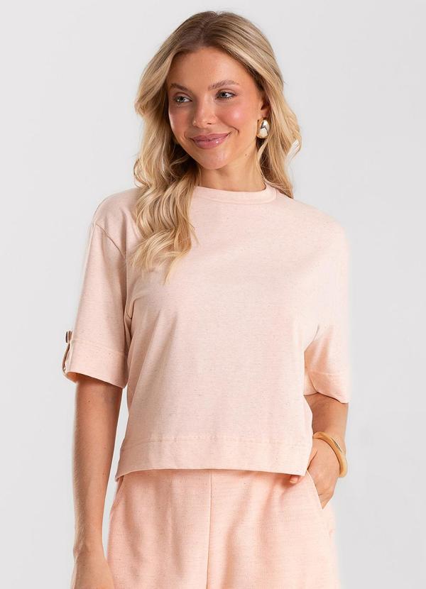 Blusa Feminina de Manga Curta Rosa