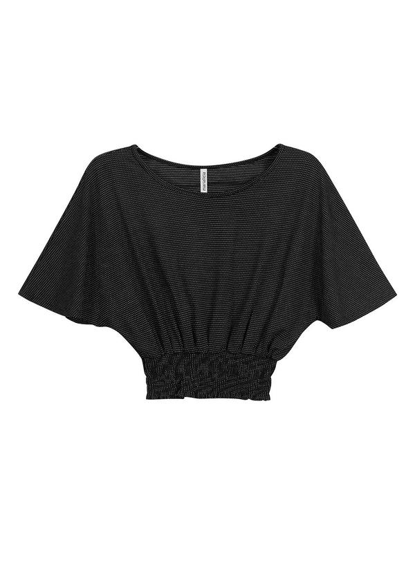 Vista 2 Blusa Feminina de Viscose Preto Marialícia Marialícia