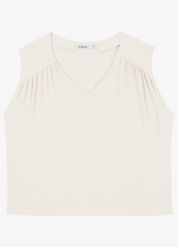 Blusa Feminina Decote em V Bege