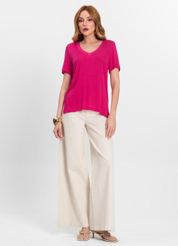 Vista 2 Blusa Feminina Decote V Rosa Endless Endless
