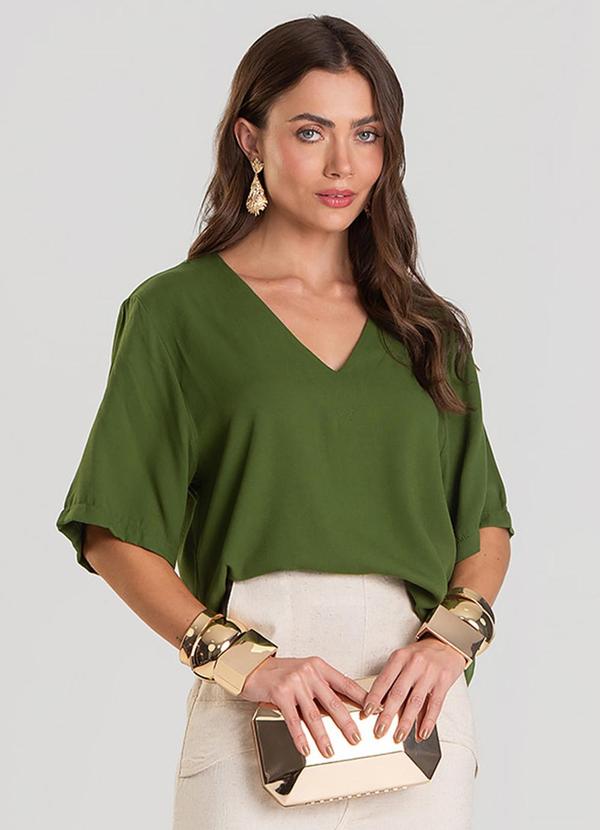 Blusa Feminina Decote V Verde