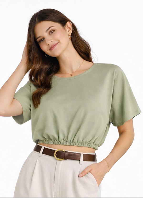 Blusa Feminina Elástico na Cintura Verde