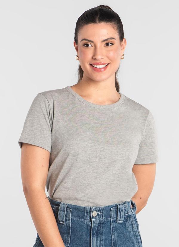 Vista 2 Blusa Feminina em Algodão Just Basic Cinza JUST BASIC
