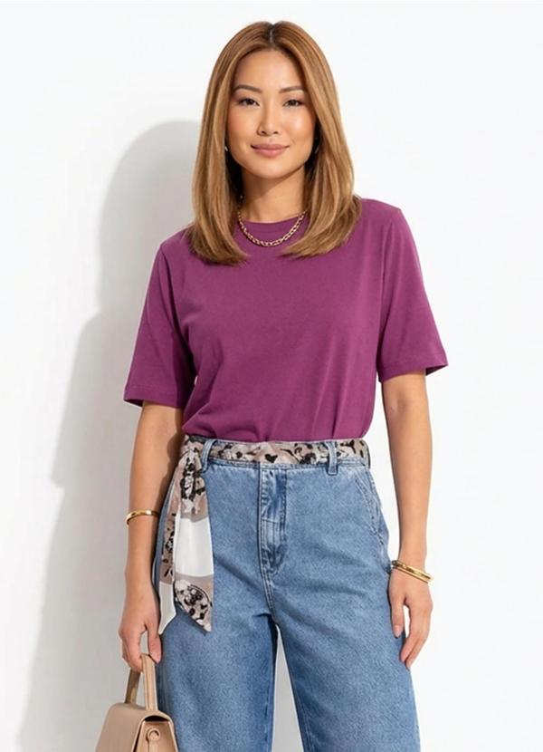 Blusa Roxa em Malha de Algodão