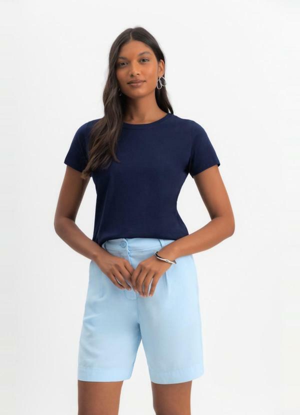 Blusa Feminina em Malha Azul