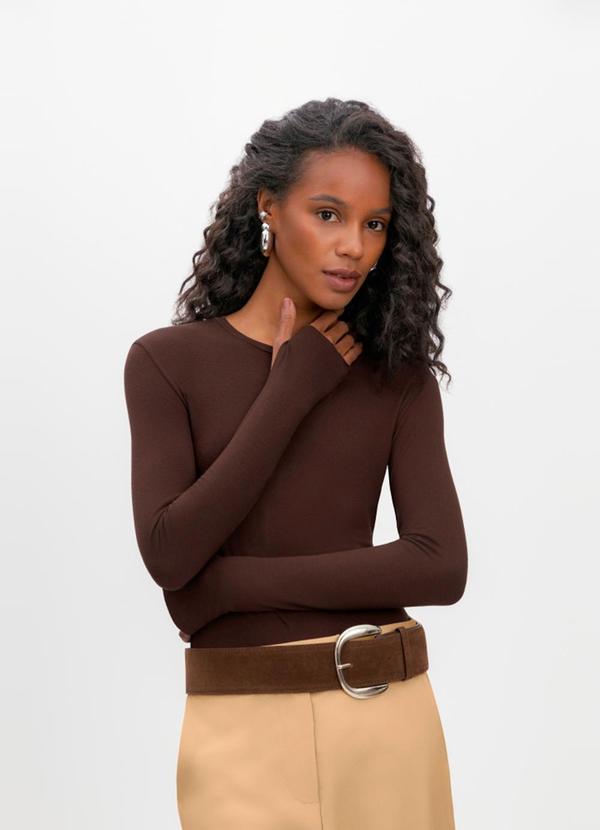 Blusa Feminina em Malha Marrom
