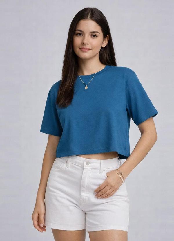 Blusa Feminina em Malha Poliéster Azul