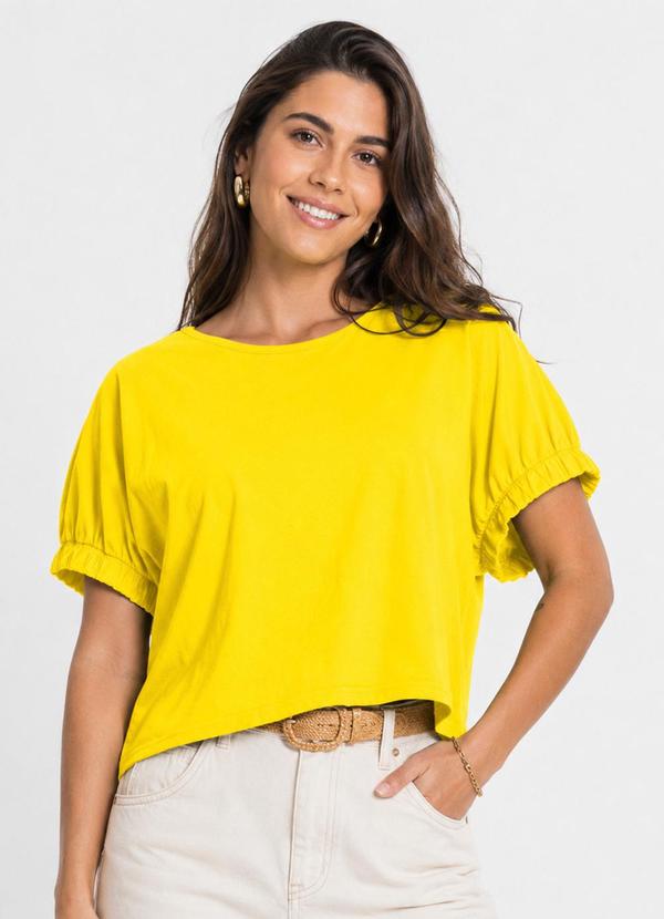 Blusa Feminina em Malha Viscose Amarelo