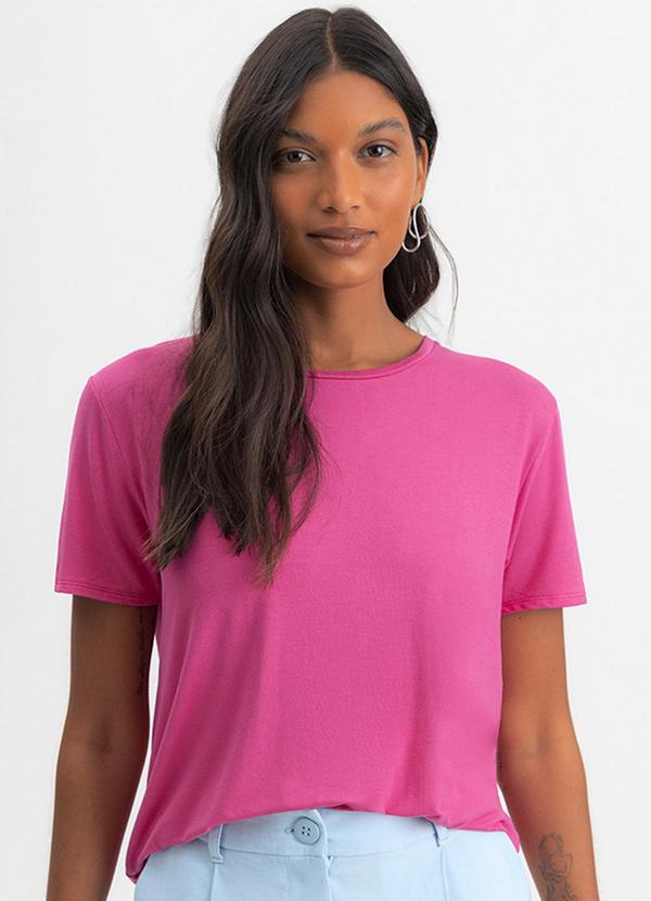 Vista 2 Blusa Feminina em Malha Viscose Rosa Essendi Essendi