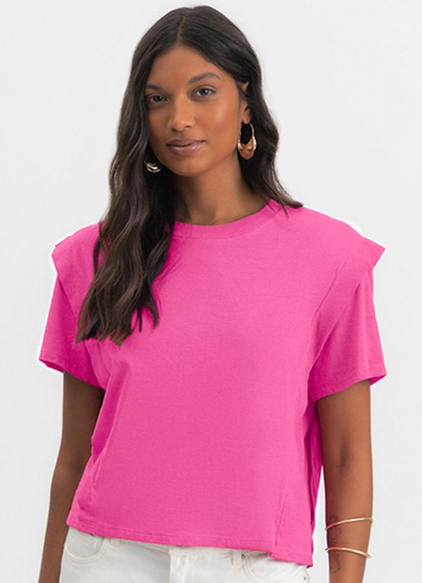 Blusa Feminina em Meia Malha Rosa