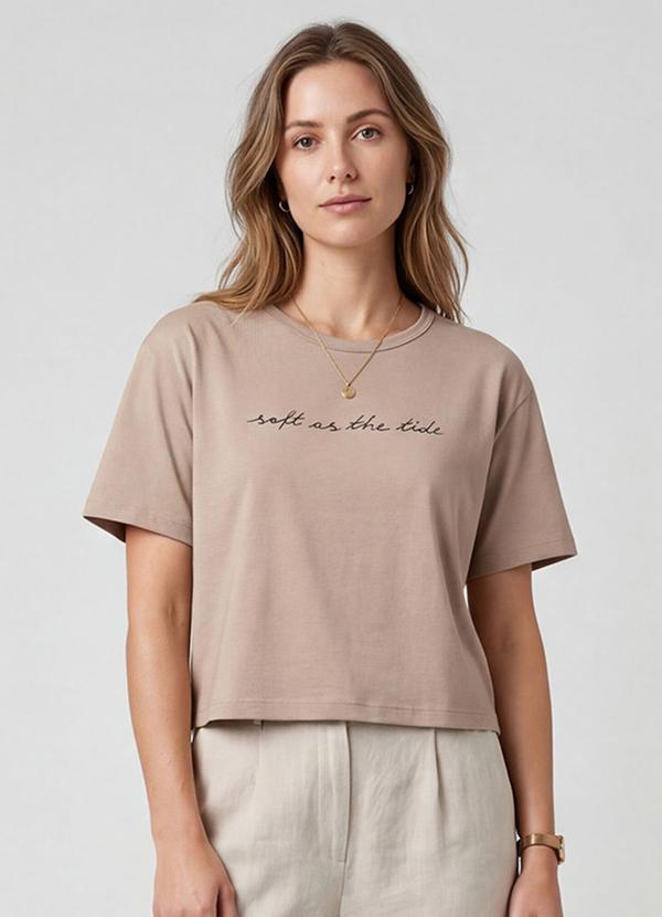 Vista 2 Blusa Feminina em Molecotton Viscose Marrom INFINITA COR INFINITA COR