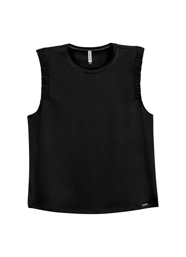 Vista 2 Blusa Feminina em Moletinho Preto Marialícia Marialícia