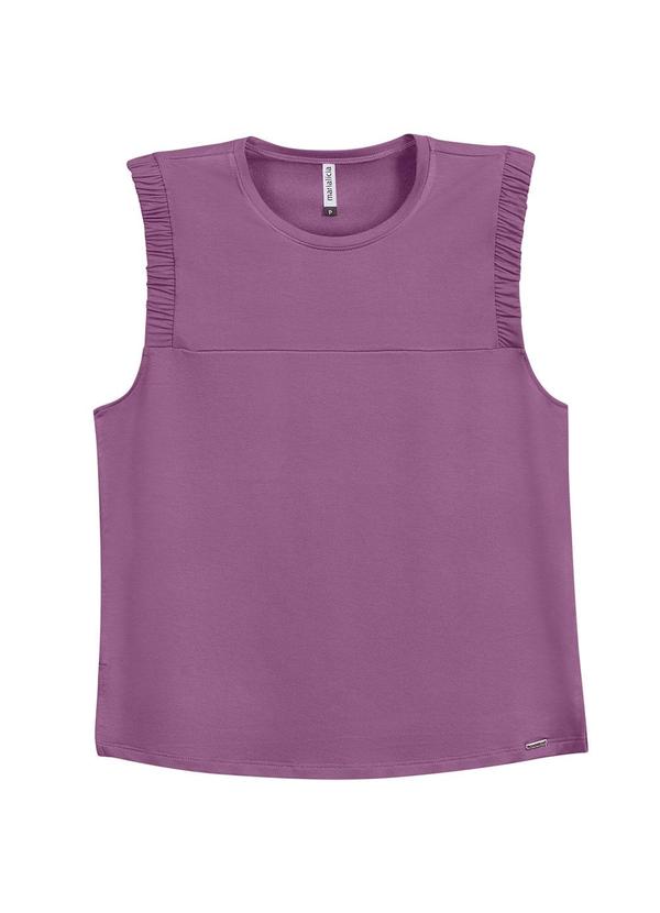 Vista 2 Blusa Feminina em Moletinho Roxo Marialícia Marialícia