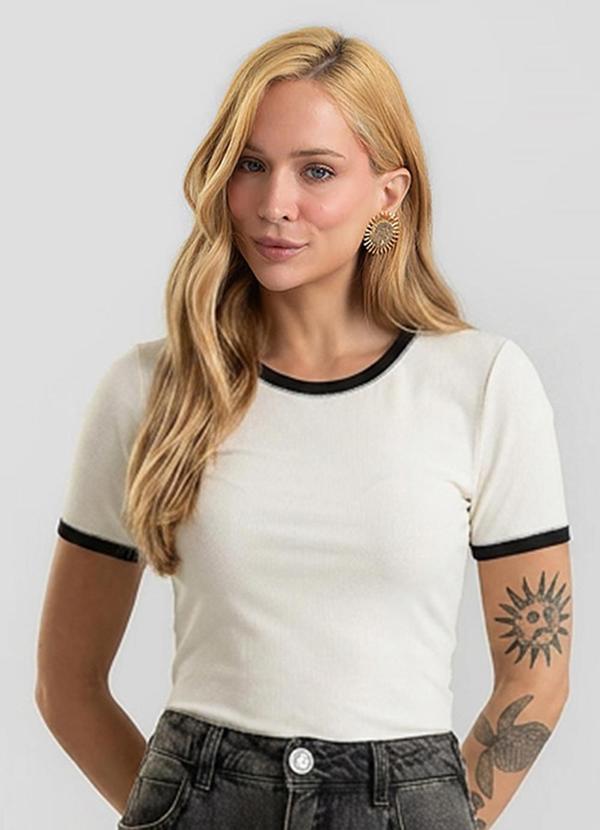 Blusa Feminina em Ribana Canelada Bege