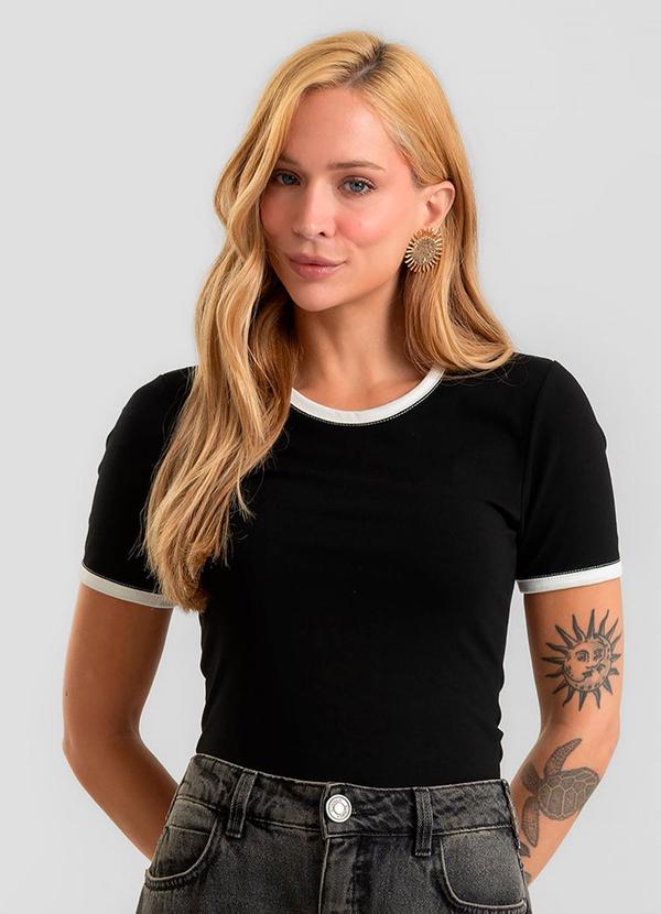 Blusa Feminina em Ribana Canelada Preto